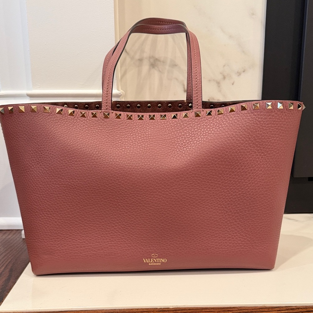 Valentino Rose Studded Tote Bag